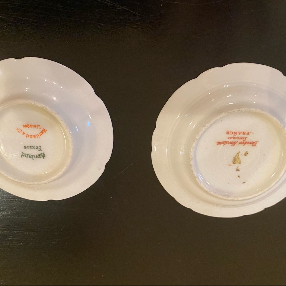 Haviland Limoges Hand Painted Butter Dishes